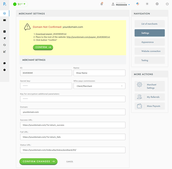 HYIP Manager Pro - Payeer - Add a New Merchant